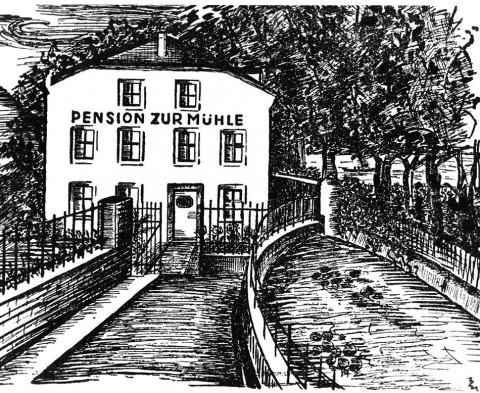 Zeichnung Hotel Zur Mühle 1932